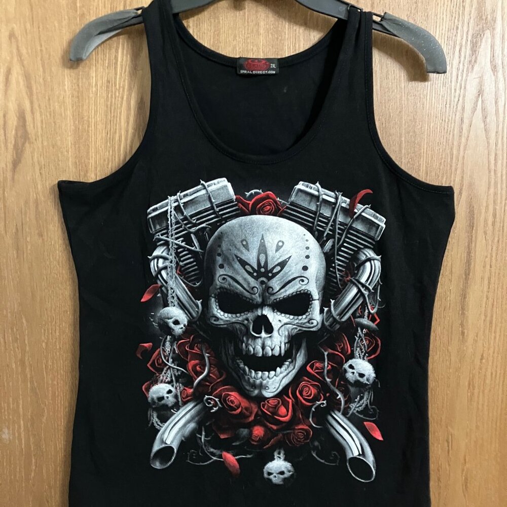 Spiral Direct Skull‎ Tank Top Unisex Teens 2X